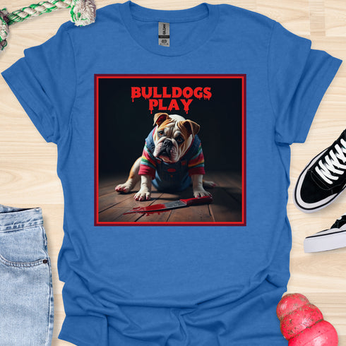 Bulldogs Play - Halloween - V4- Bulldog on Floor T-Shirt